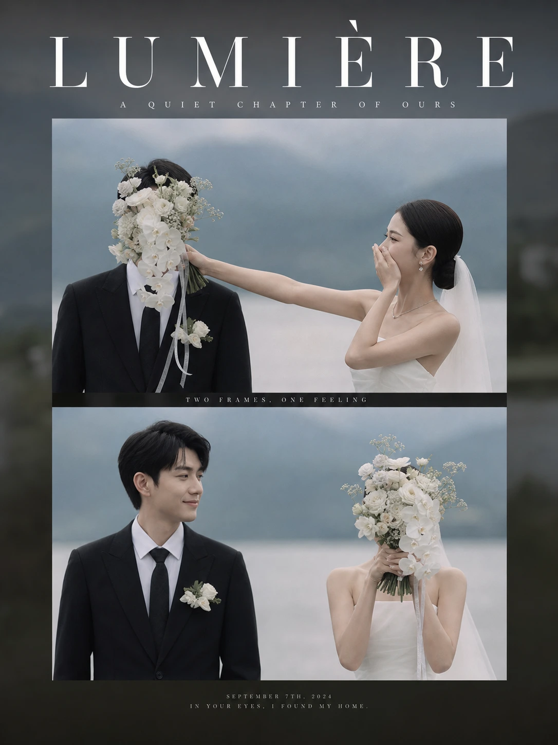 手捧花婚纱画报
