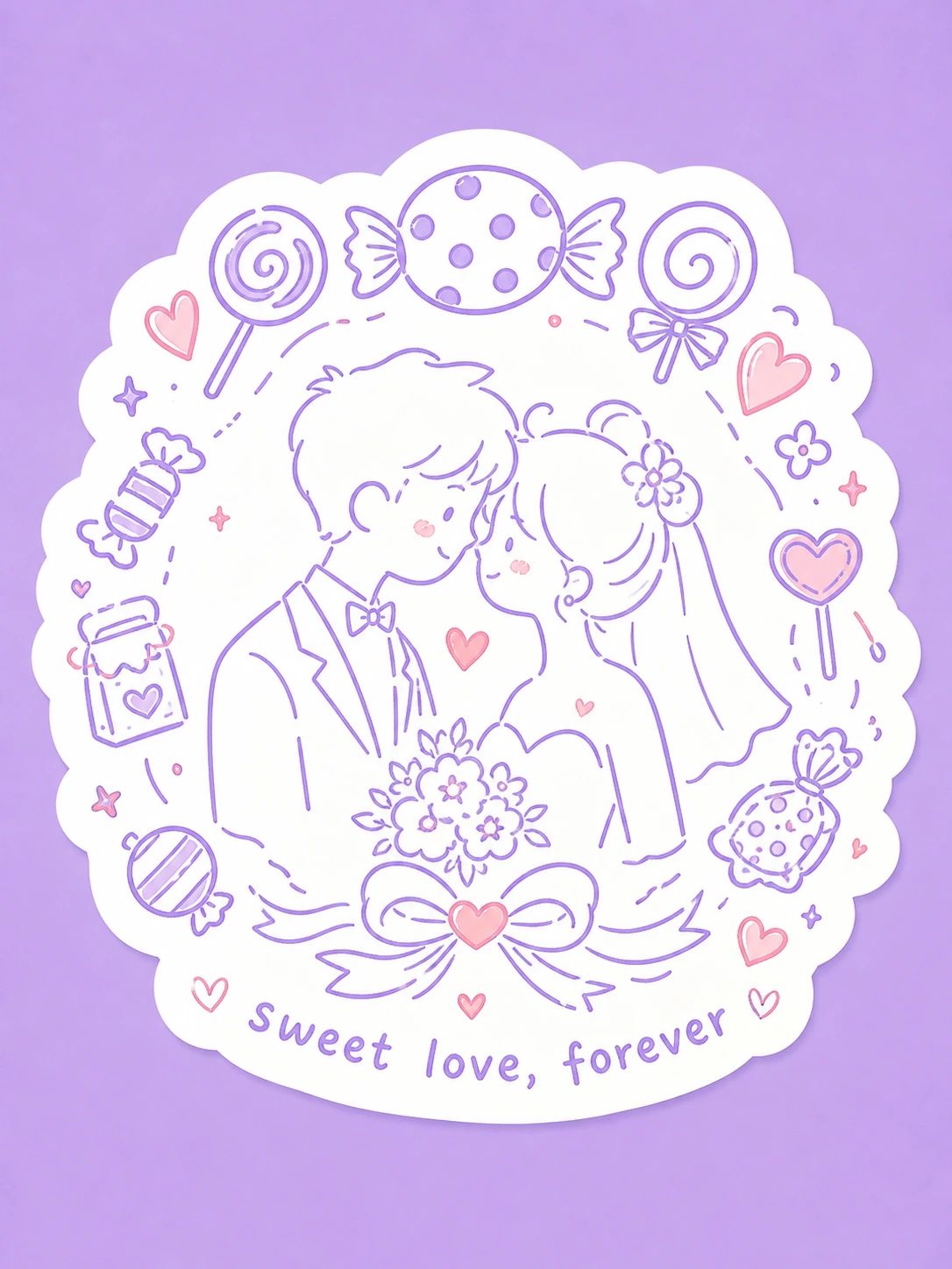 婚礼喜糖封口贴纸