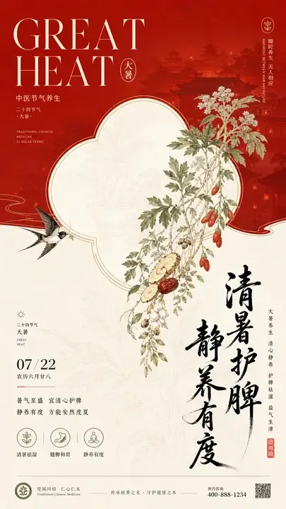 大暑养生门店海报