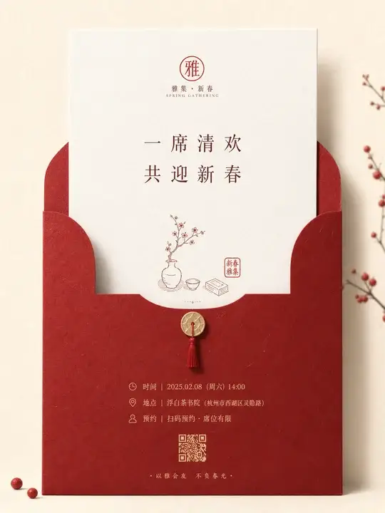 新春雅集活动通知卡