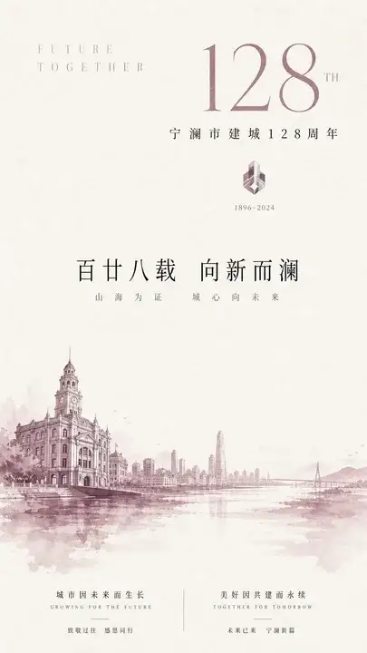 城市周年纪念发布海报