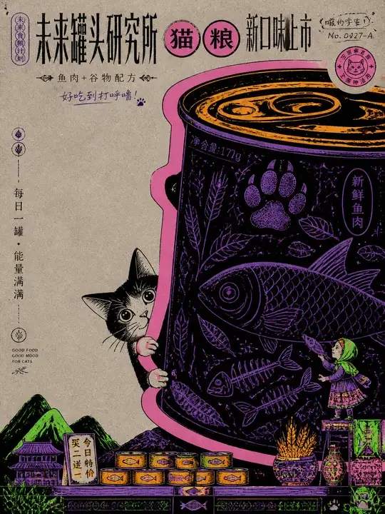 猫粮新品招贴