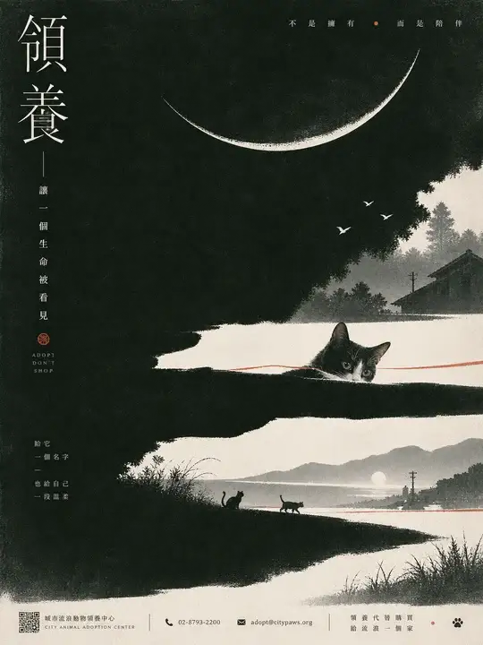 猫咪领养公益海报