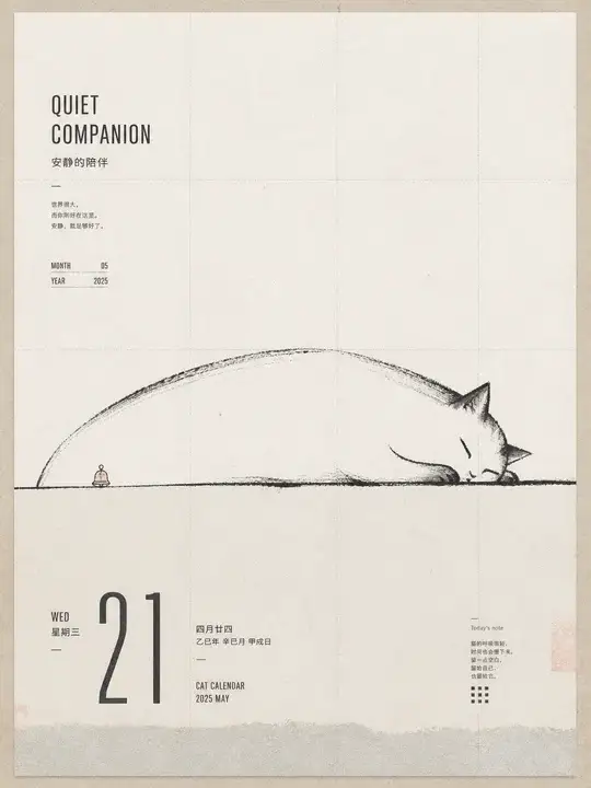 文创猫咪日历页