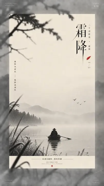 霜降节气海报