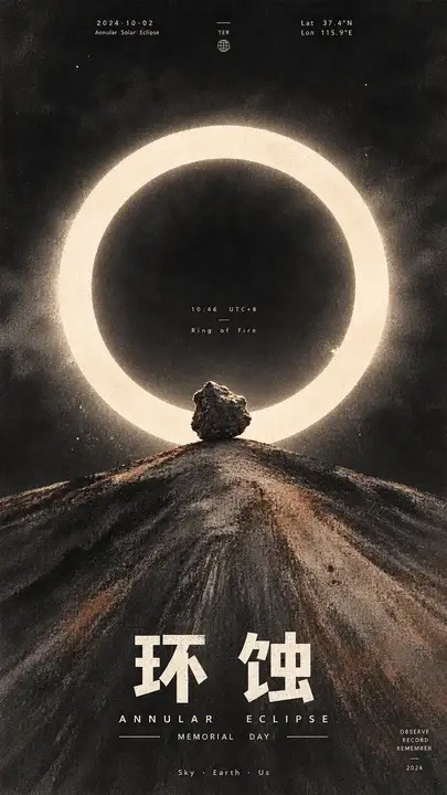 日环蚀年度天文纪念海报