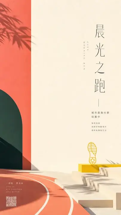 城市晨跑招募海报