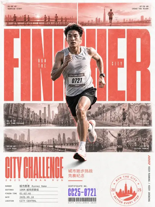 跑步挑战完赛纪念