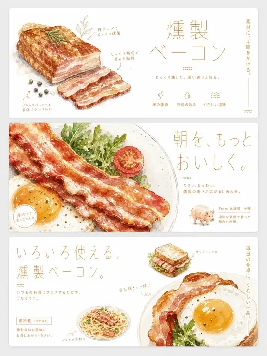 烟熏培根早餐卡