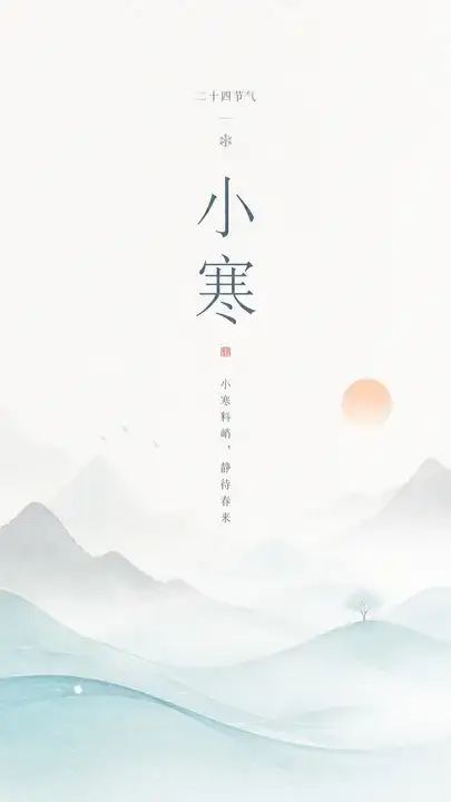 小寒清透节气海报