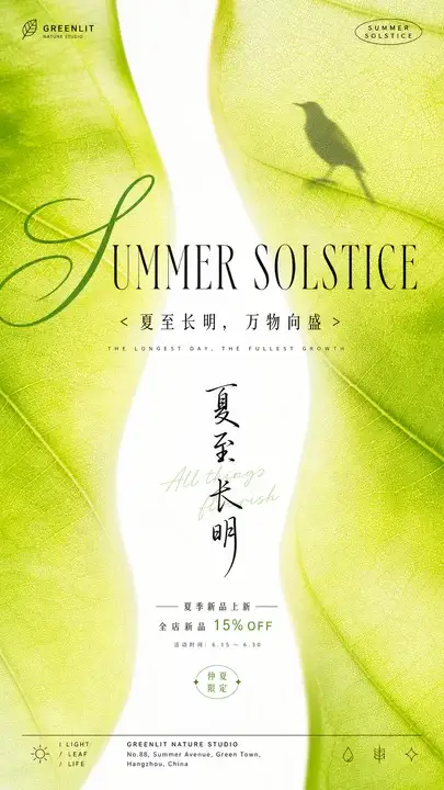 夏至叶脉留白