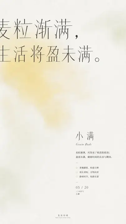 小满节气麦香海报