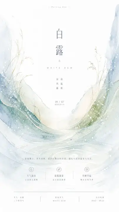 白露晨露节气海报