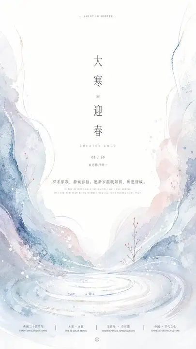 大寒迎春节气海报