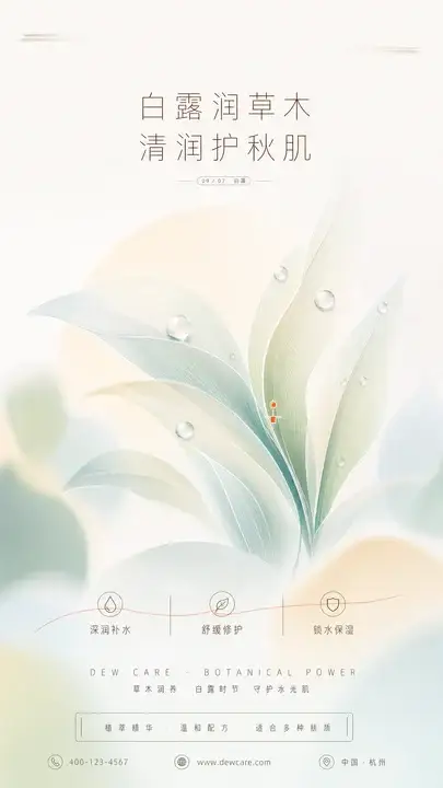 白露草木护肤海报
