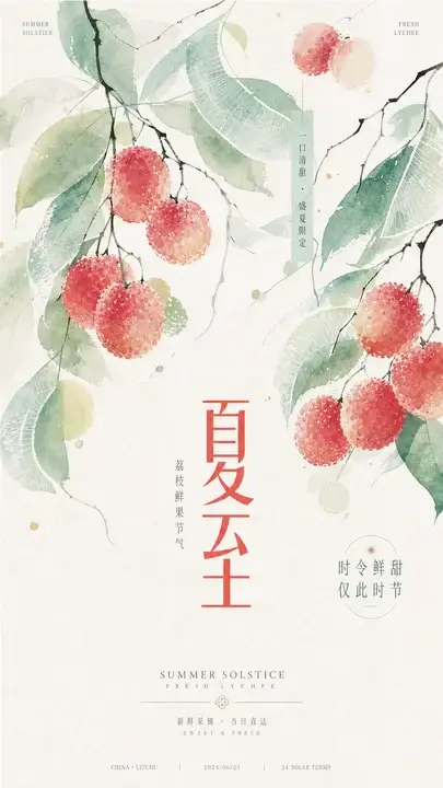 夏至荔枝海报