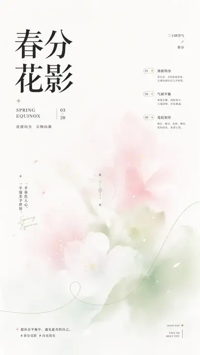 春分花影信息图