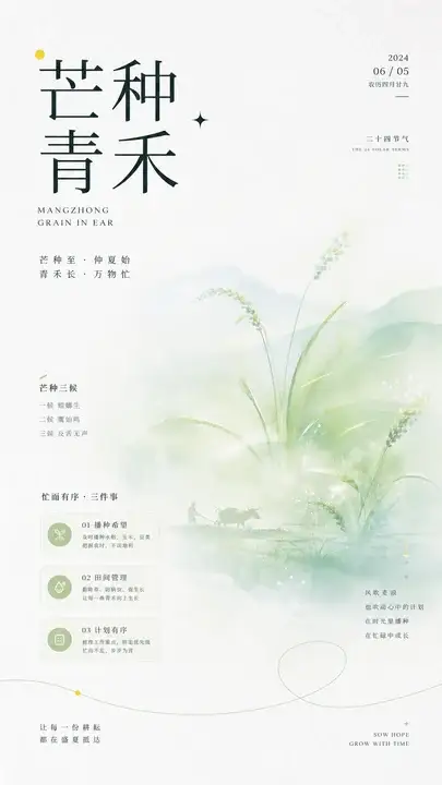 芒种青禾海报