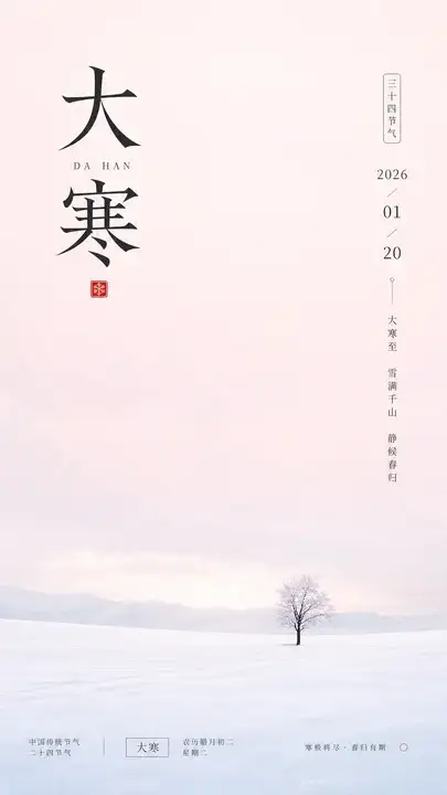大寒雪原节气海报