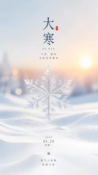 大寒雪花海报