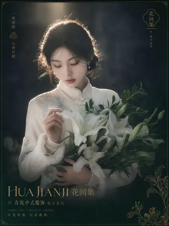 中式花艺联名海报