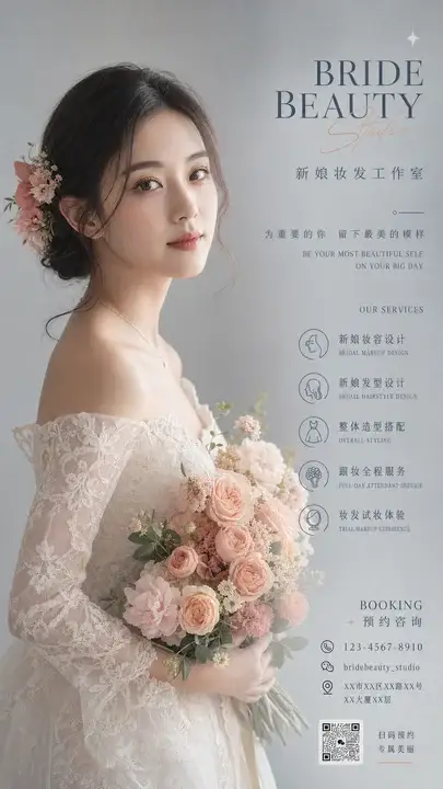 新娘造型预约海报
