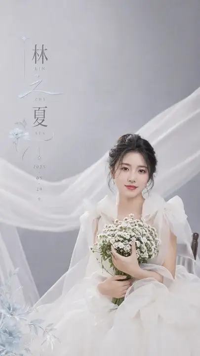 珍珠灰婚礼请柬封面