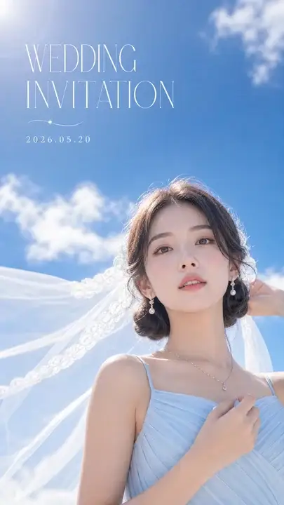 晴空婚礼请柬封面