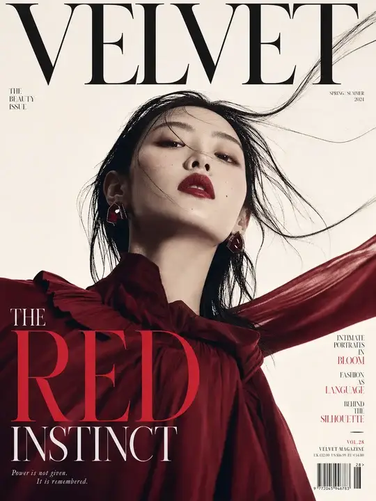 绛红独立刊少女封面