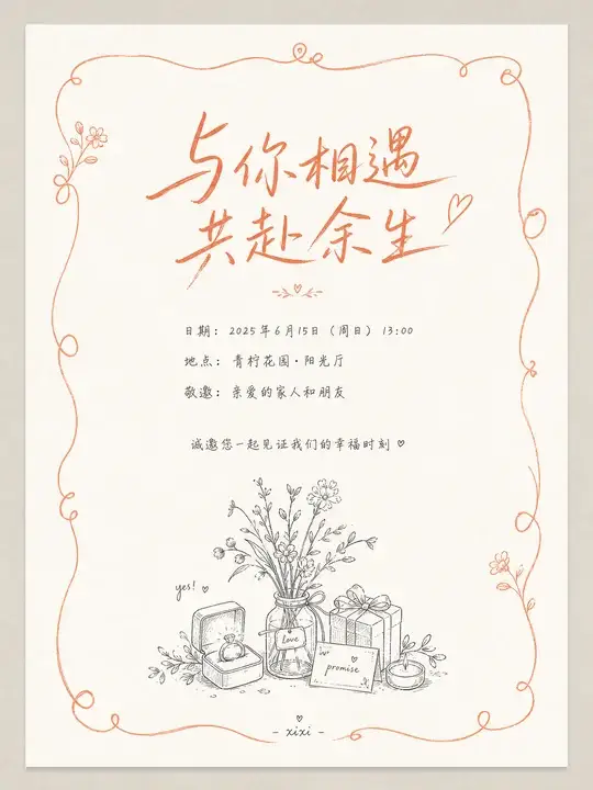 订婚宴请柬