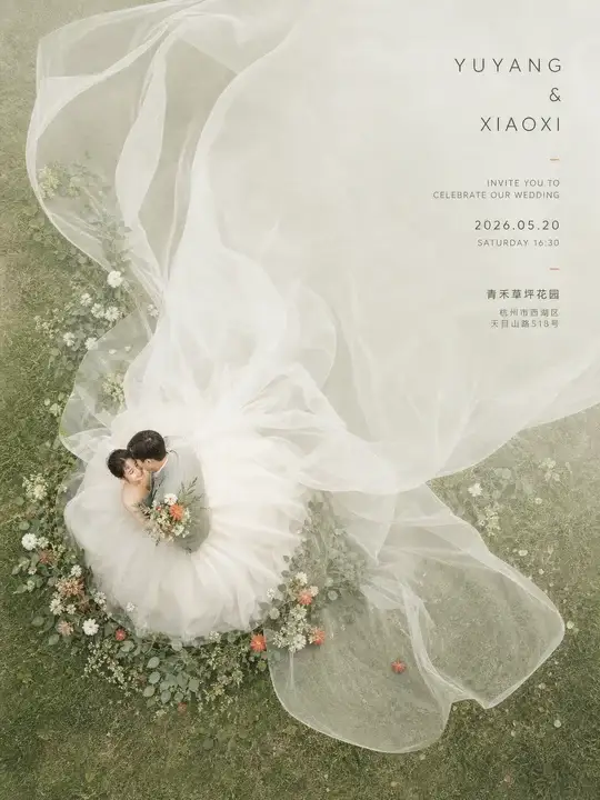 草坪婚礼请柬写真