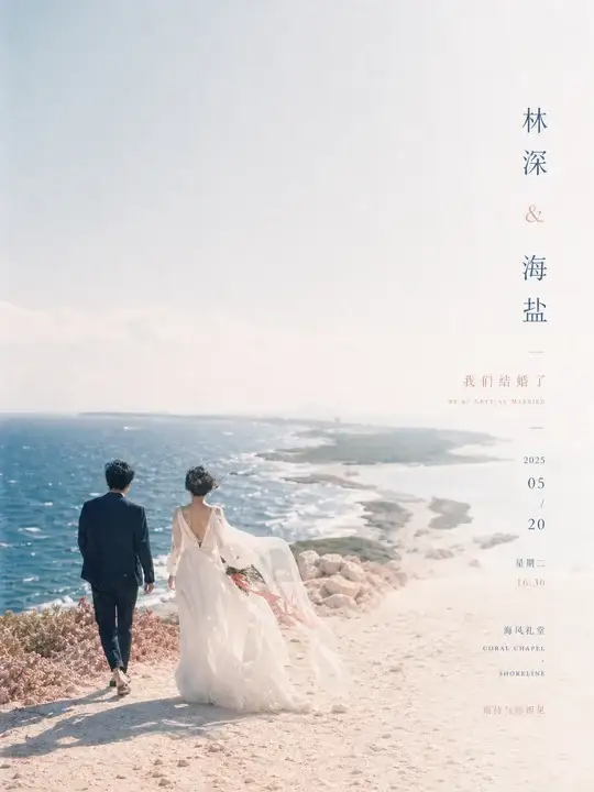 海边婚礼请柬封面