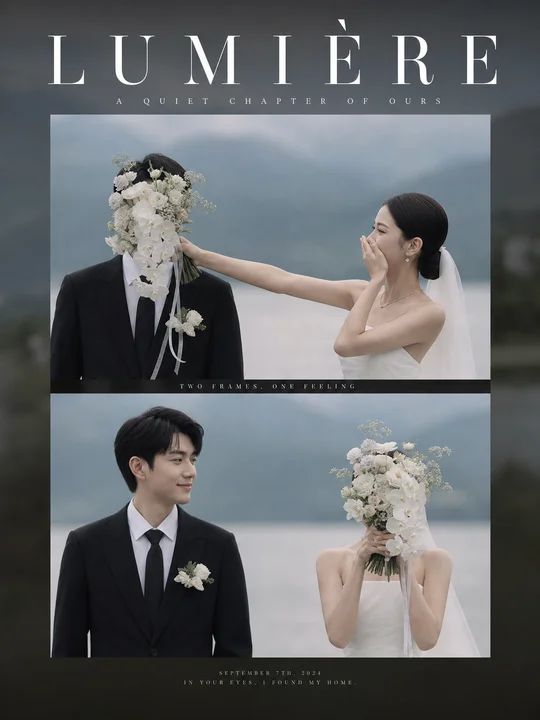 手捧花婚纱画报