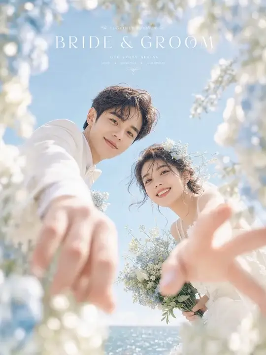 海边婚纱花框