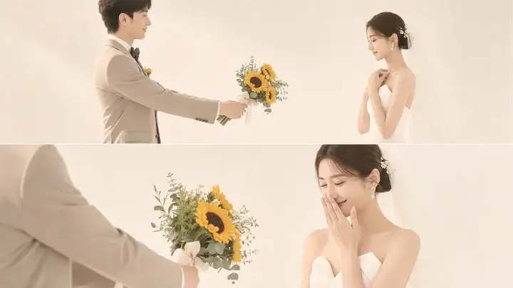 婚礼递花