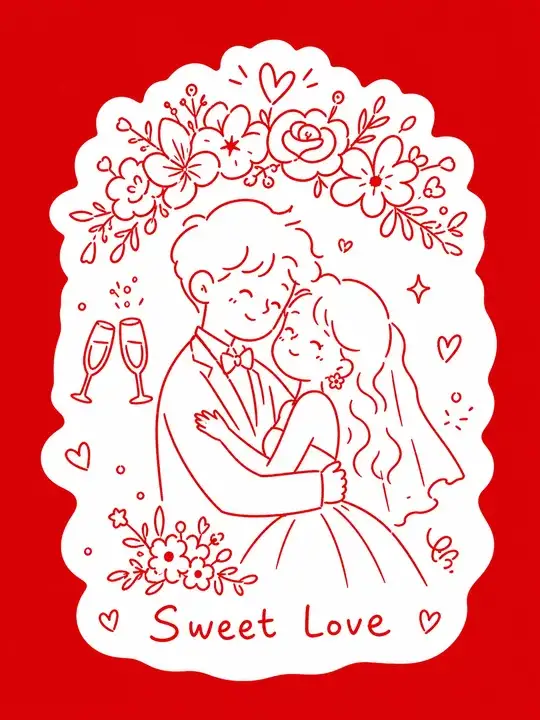 婚礼请柬贴纸