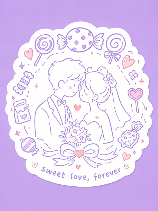 婚礼喜糖封口贴纸