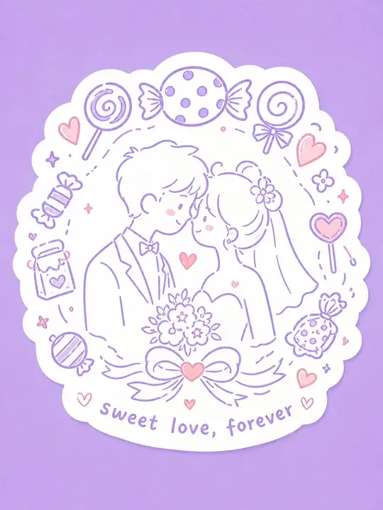 婚礼喜糖封口贴纸