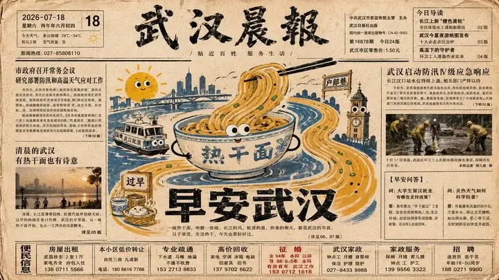 武汉热干面晨报