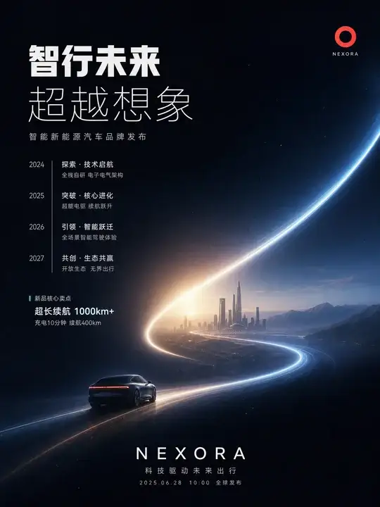 智能新能源汽车品牌发布海报