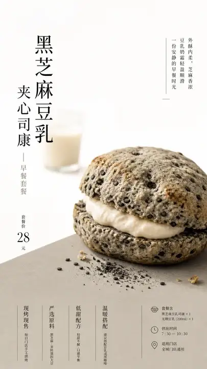 黑芝麻豆乳夹心司康