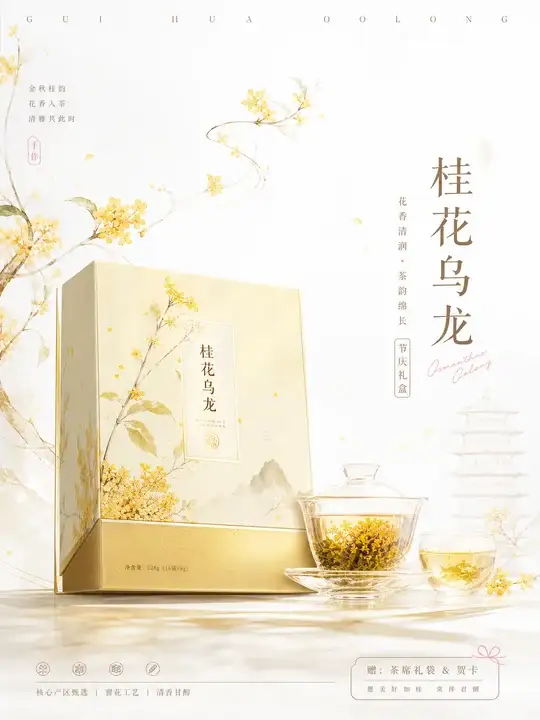 桂花乌龙礼盒陈列