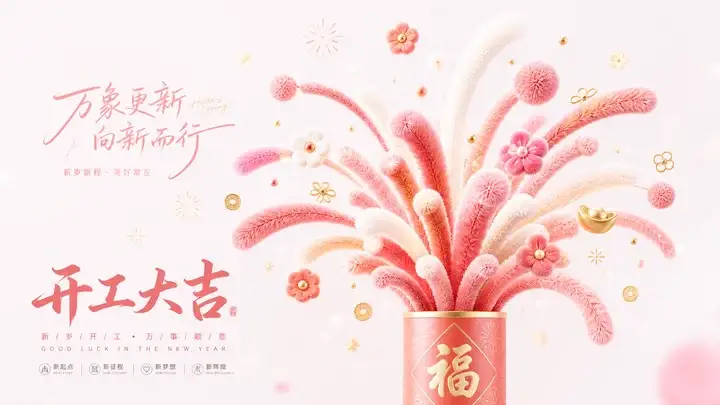迎春绒花礼花