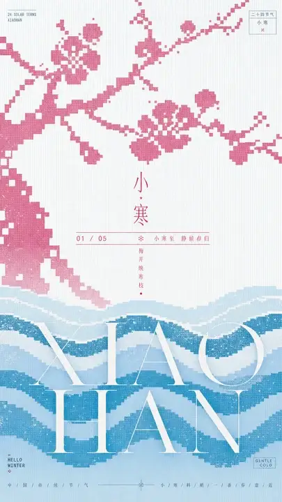 小寒梅枝清冷