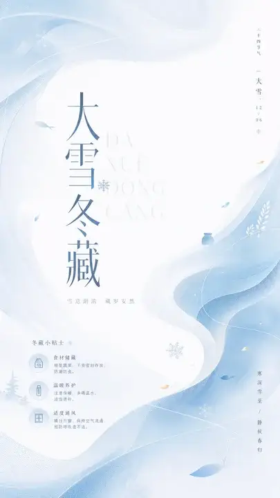 大雪节气冬藏海报