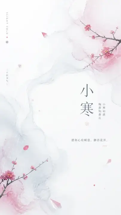小寒梅枝清冷