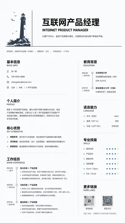 产品经理求职简历