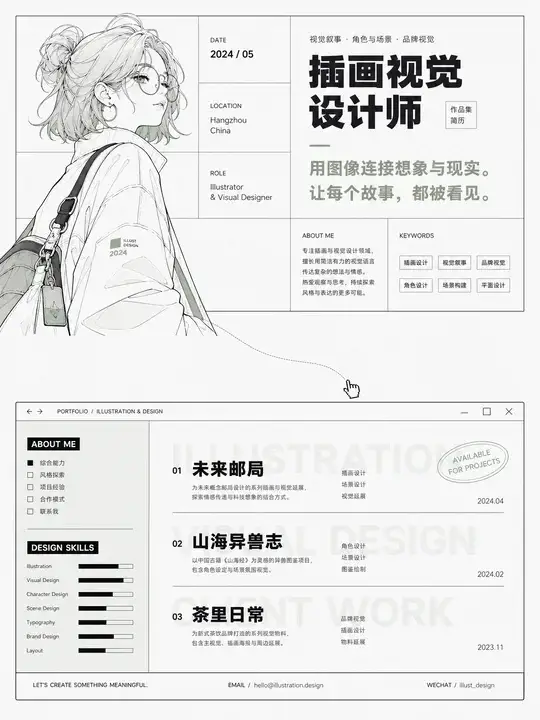 插画视觉设计师简历