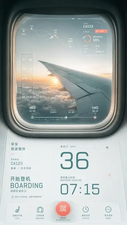 晨曦登机提醒屏