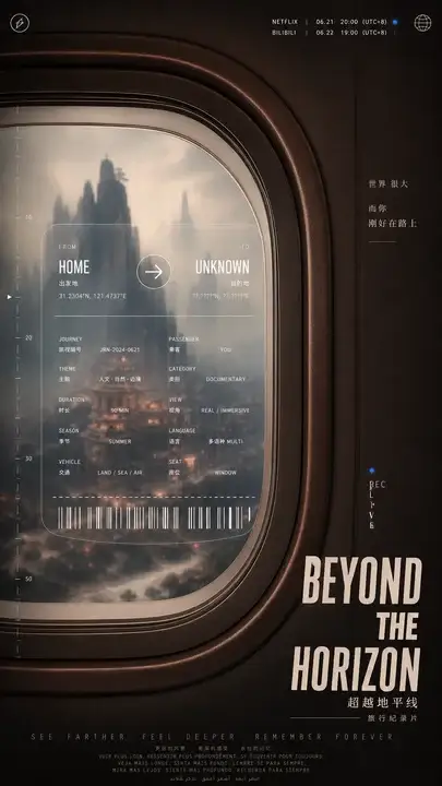 旅行纪录片上线海报